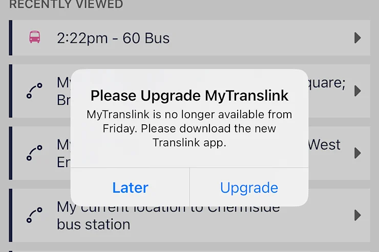Old Translink App Canned, New Version Slammed as “Worse Than Paper Map from 2015”