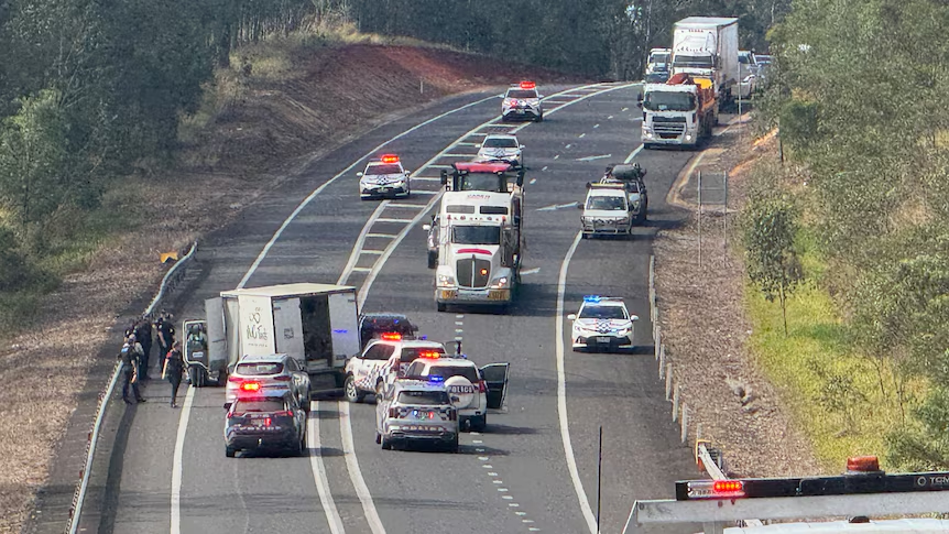 Man arrested after 240km stolen truck chase
